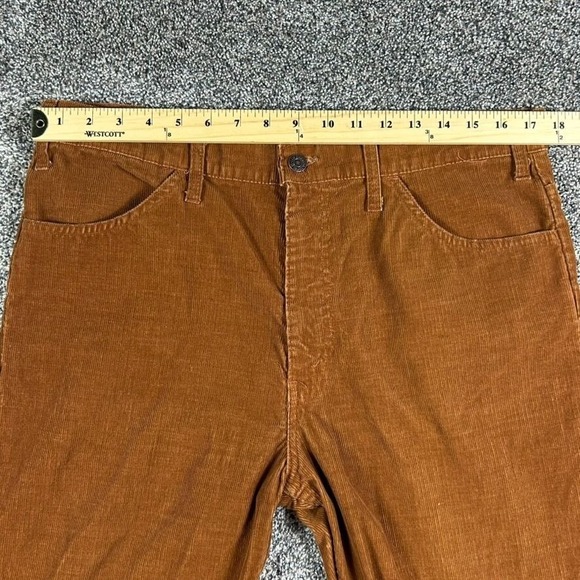 Vintage Levis Brown Corduroy Pants White Tab Mens 38x31 USA Made 80s Talon Zip - Picture 8 of 12